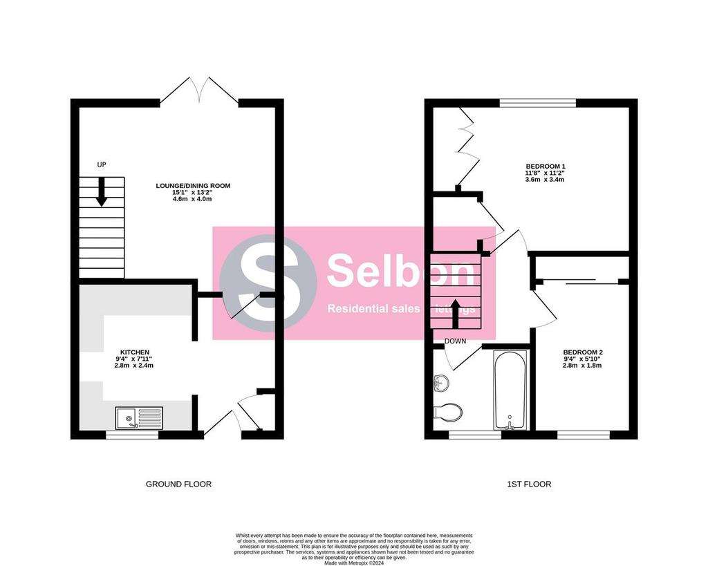 2 bedroom end of terrace house for sale - floorplan