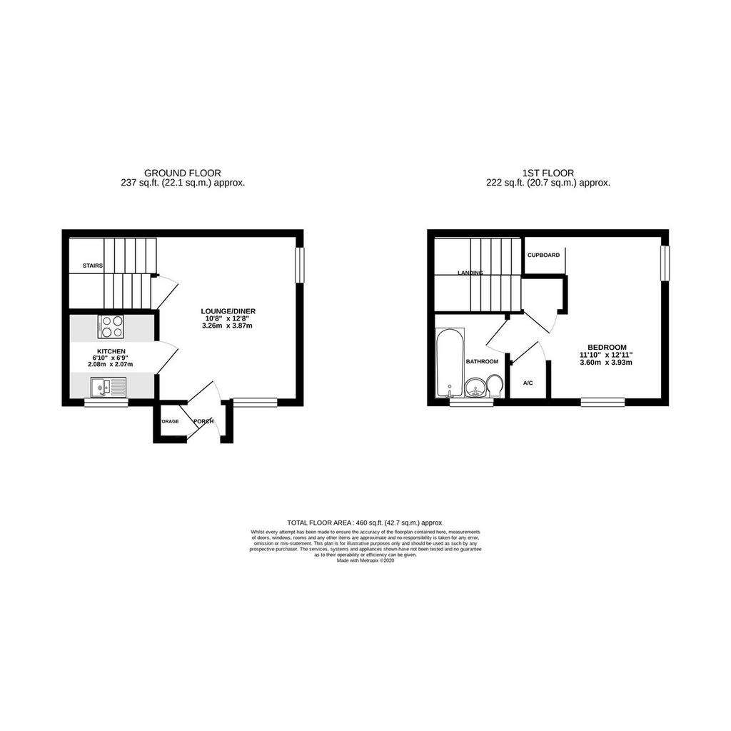 1 bedroom cluster house for sale - floorplan