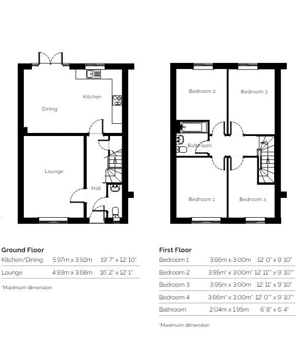 4 bedroom end of terrace house for sale - floorplan