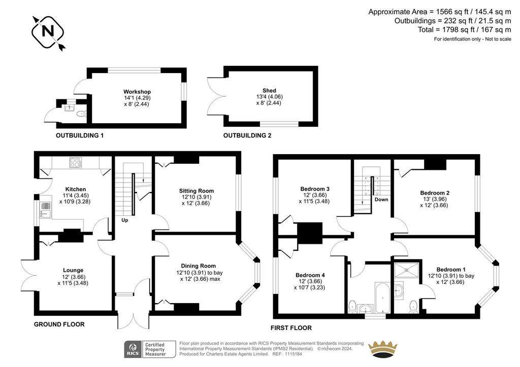 4 bedroom semi-detached house for sale - floorplan