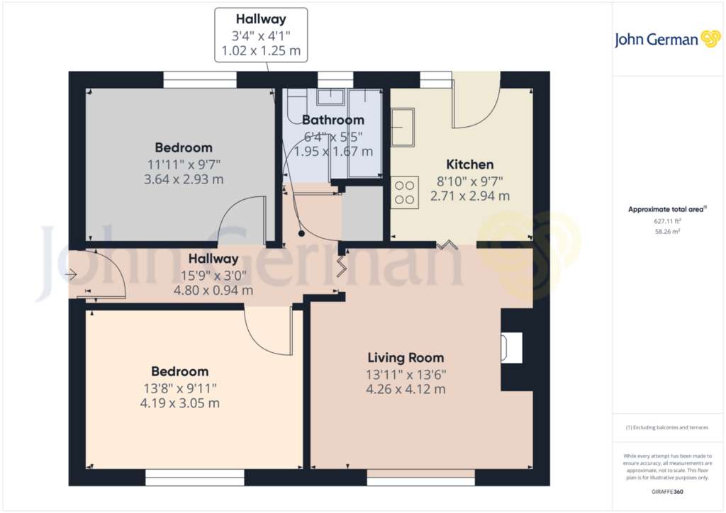 2 bedroom ground floor flat for sale - floorplan