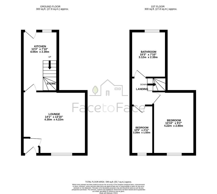 2 bedroom terraced house for sale - floorplan