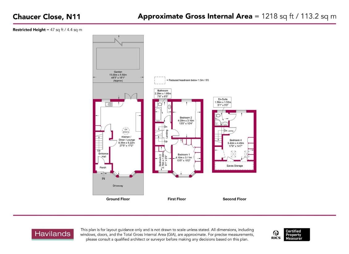 4 bedroom terraced house for sale - floorplan