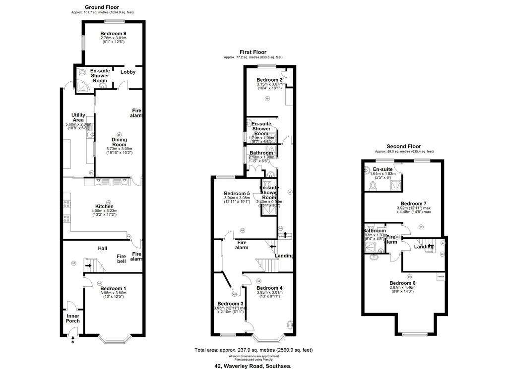 8 bedroom terraced house to rent - floorplan