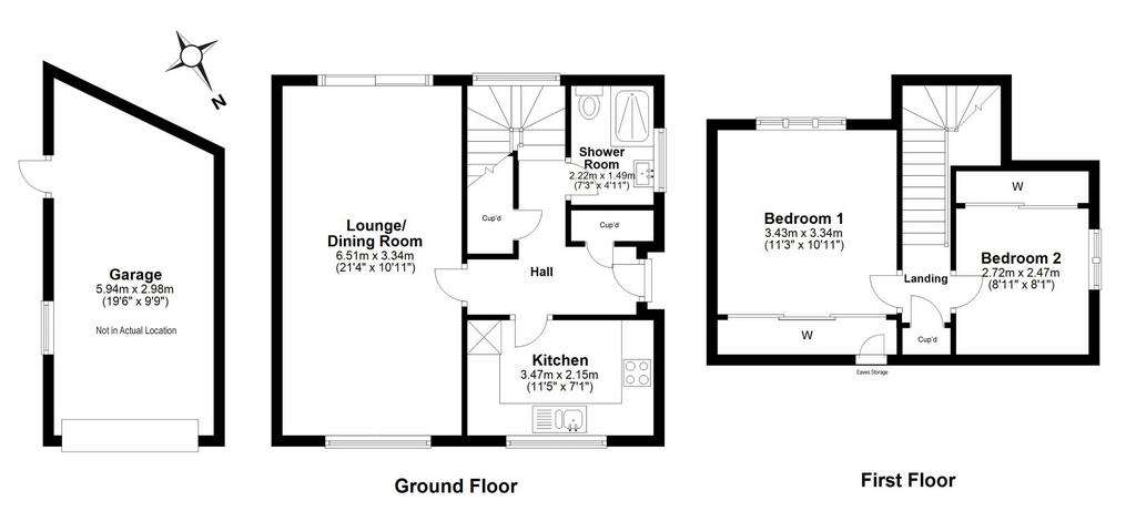 2 bedroom semi-detached villa for sale - floorplan