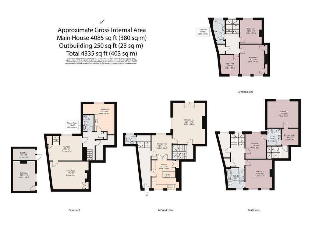 6 bedroom town house to rent - floorplan