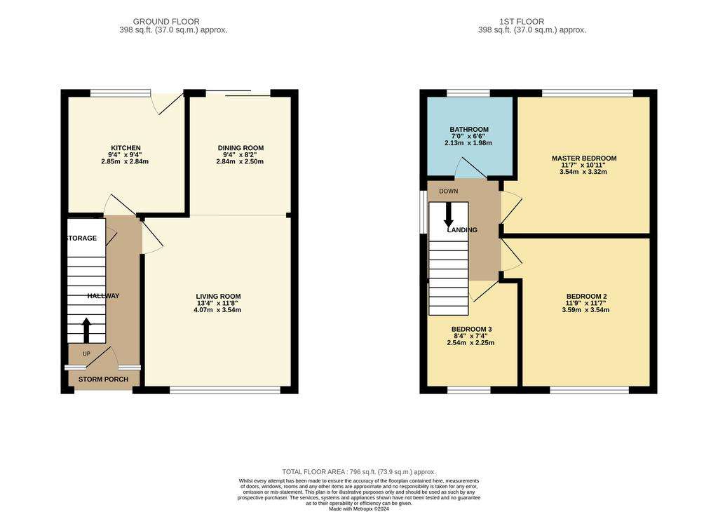 3 bedroom semi-detached house for sale - floorplan