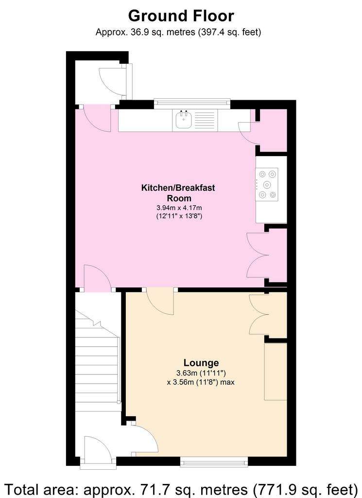 2 bedroom character property to rent - floorplan