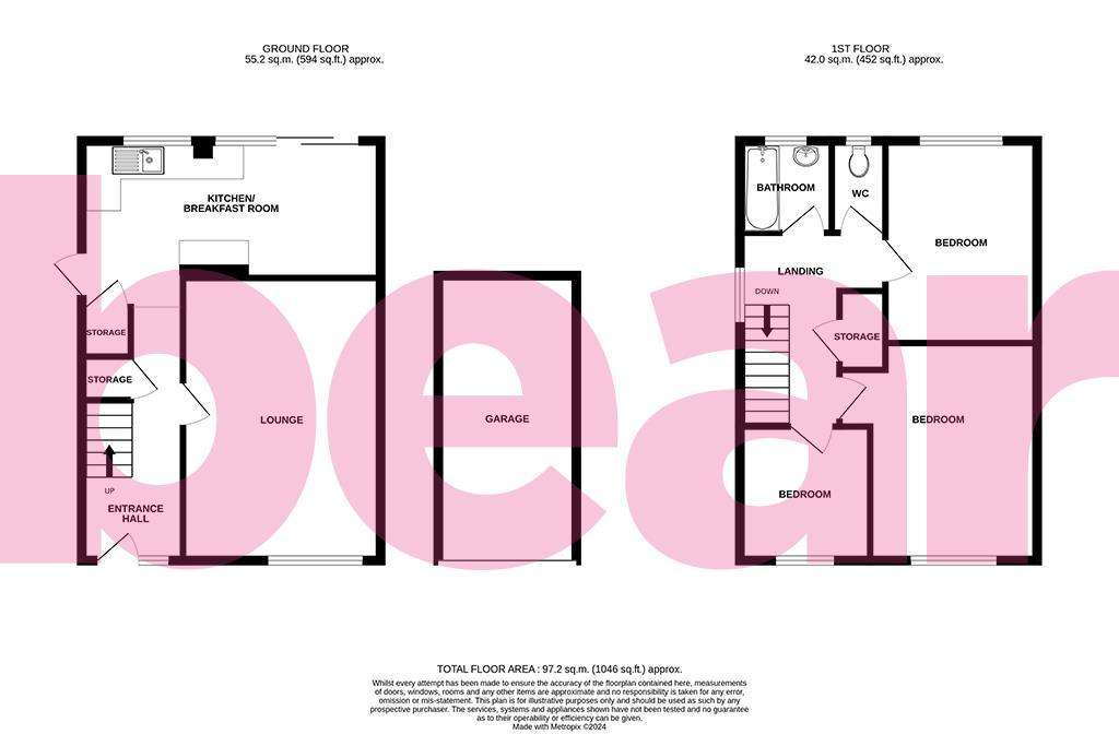 3 bedroom semi-detached house for sale - floorplan