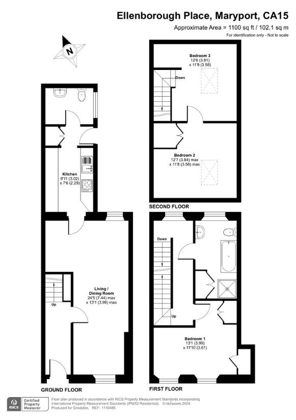 2 bedroom terraced house for sale - floorplan