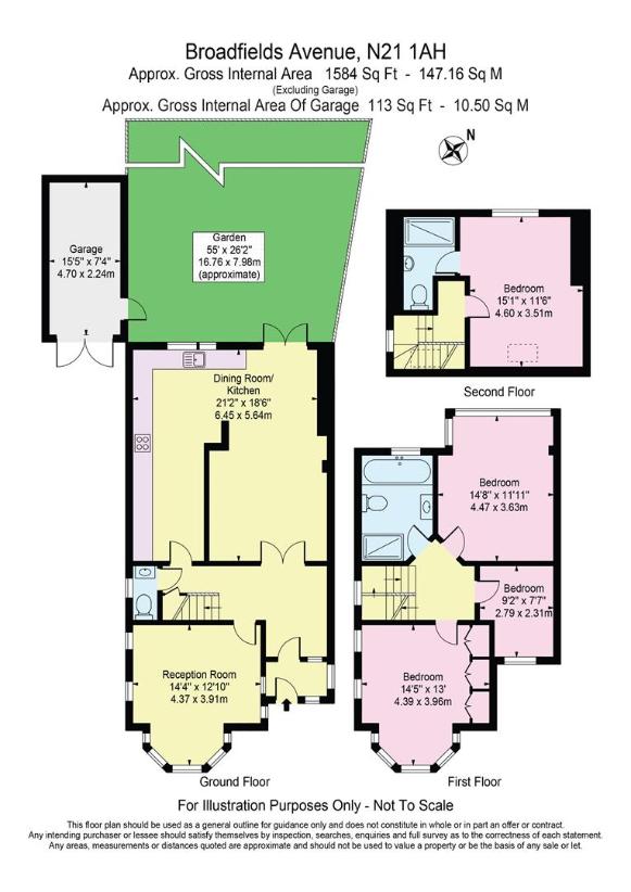 4 bedroom semi-detached house for sale - floorplan