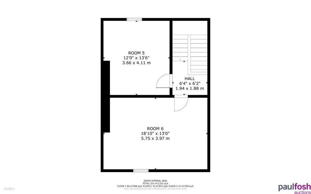 6 bedroom flat for sale - floorplan