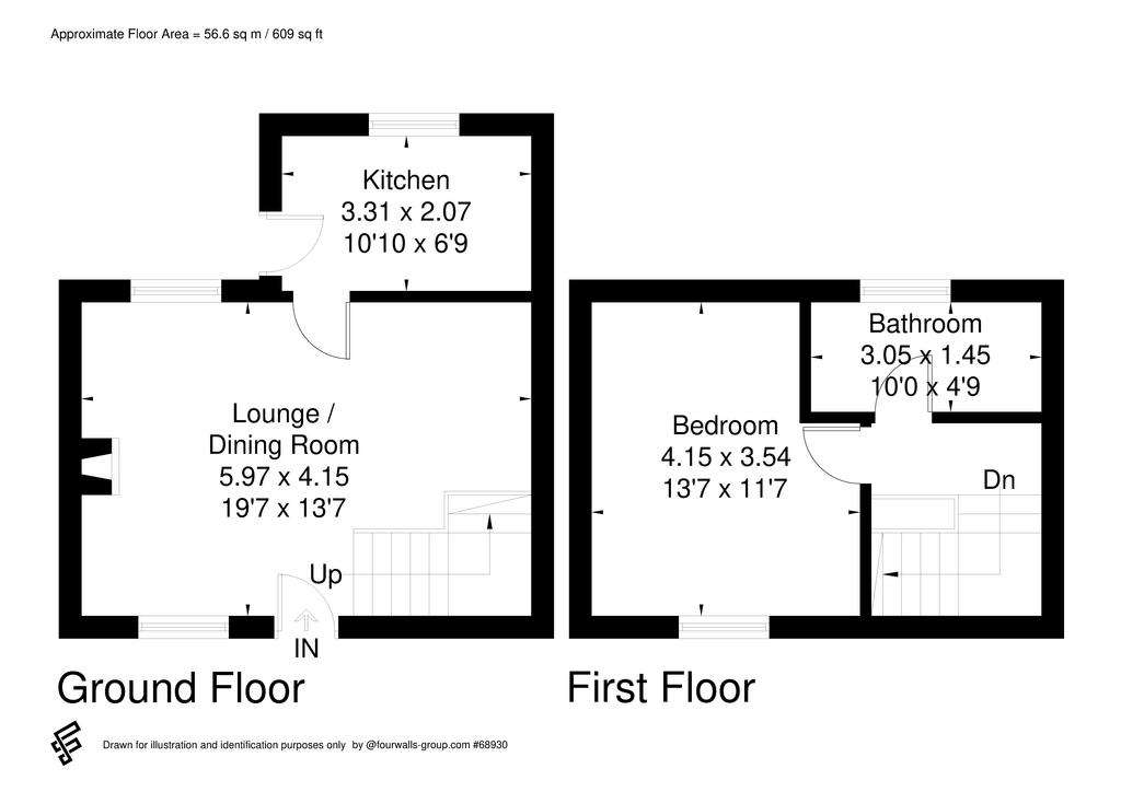 1 bedroom end of terrace house for sale - floorplan