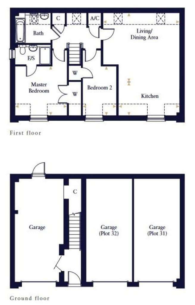 2 bedroom coash house to rent - floorplan
