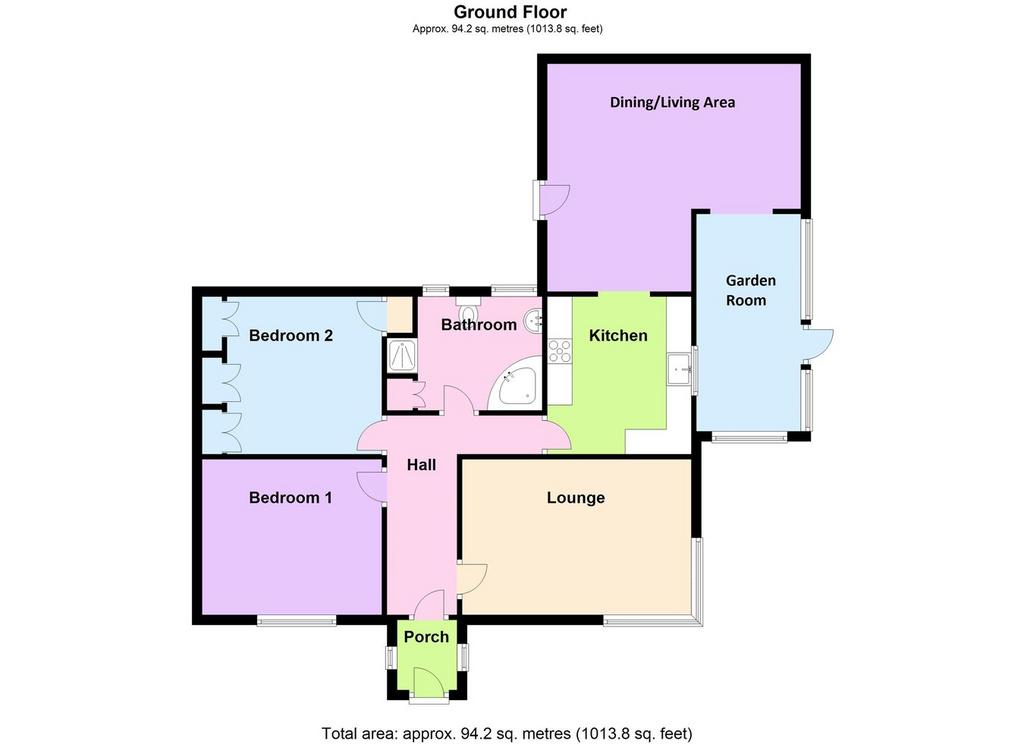 2 bedroom detached bungalow for sale - floorplan