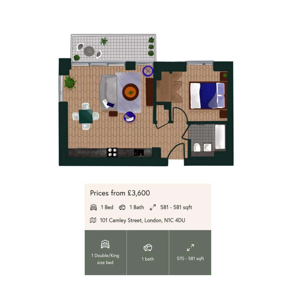 1 bedroom flat to rent - floorplan