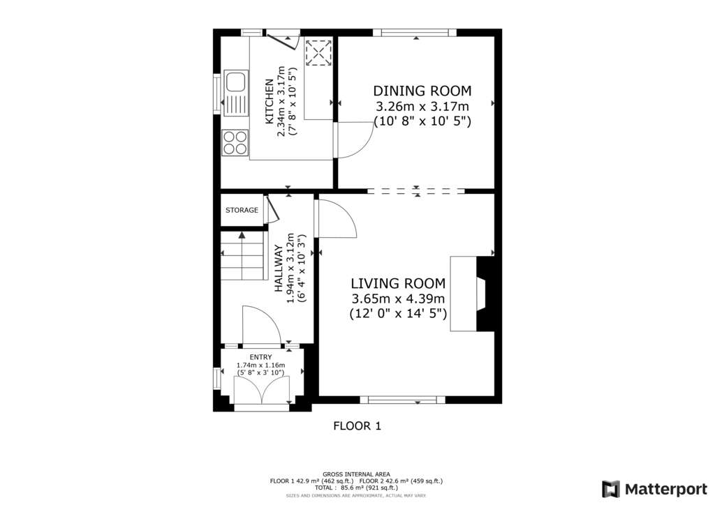 3 bedroom semi-detached house to rent - floorplan