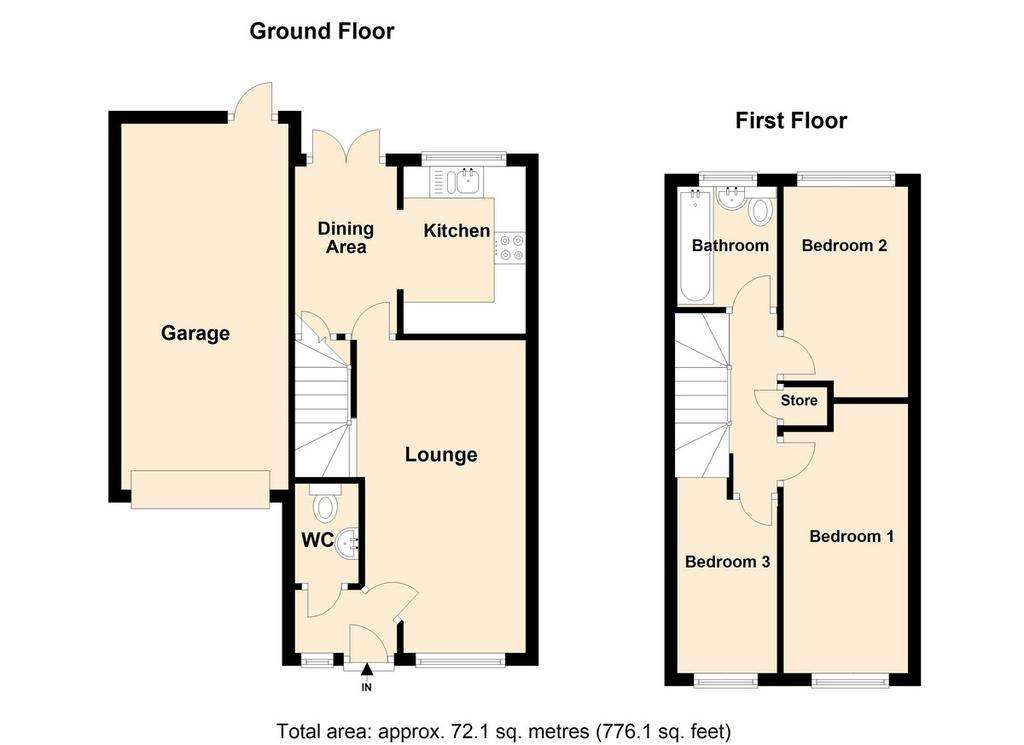 3 bedroom semi-detached house to rent - floorplan