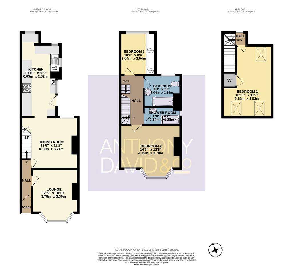 3 bedroom end of terrace house for sale - floorplan