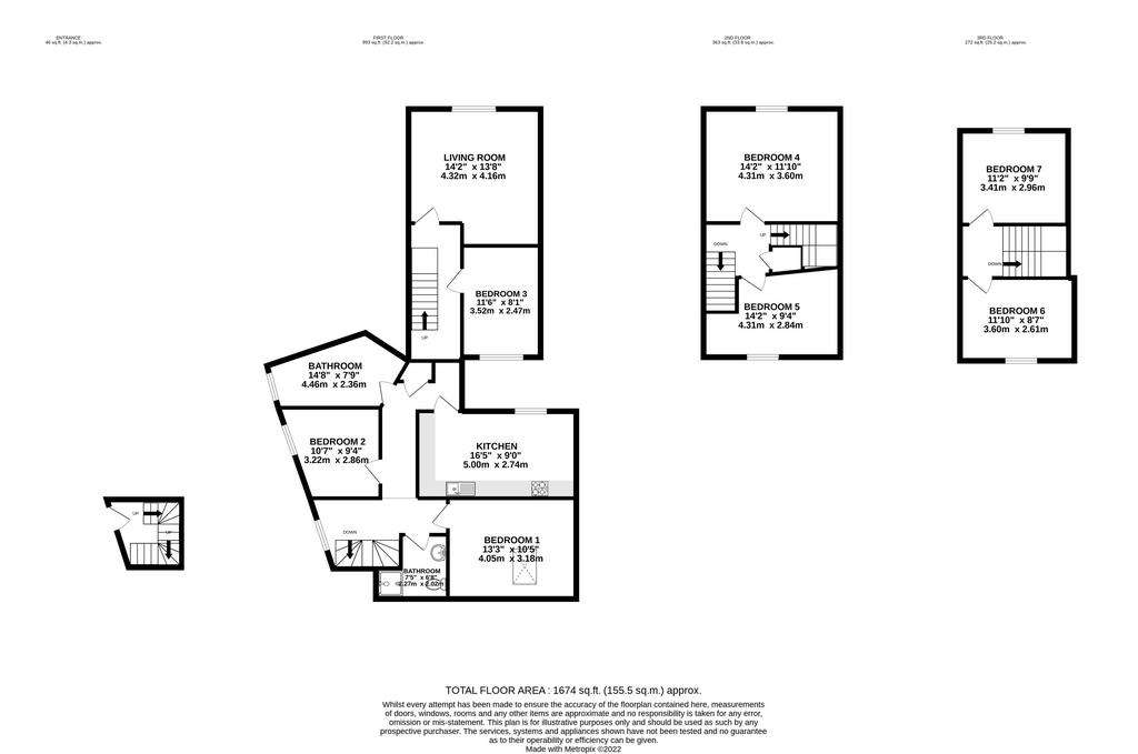 7 bedroom maisonette to rent - floorplan