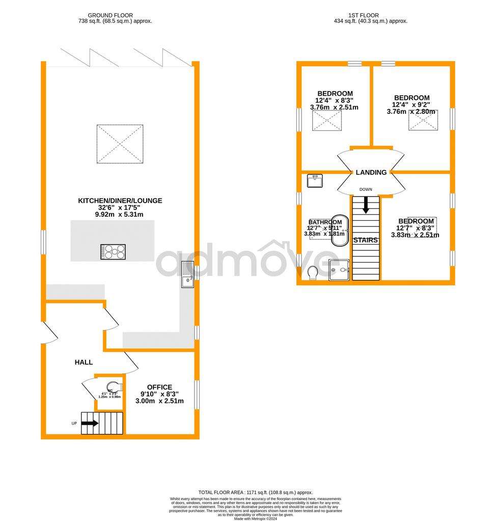 3 bedroom coash house to rent - floorplan
