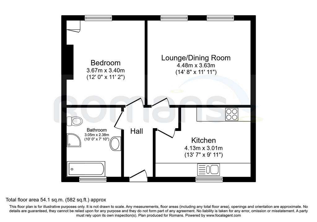 1 bedroom maisonette to rent - floorplan
