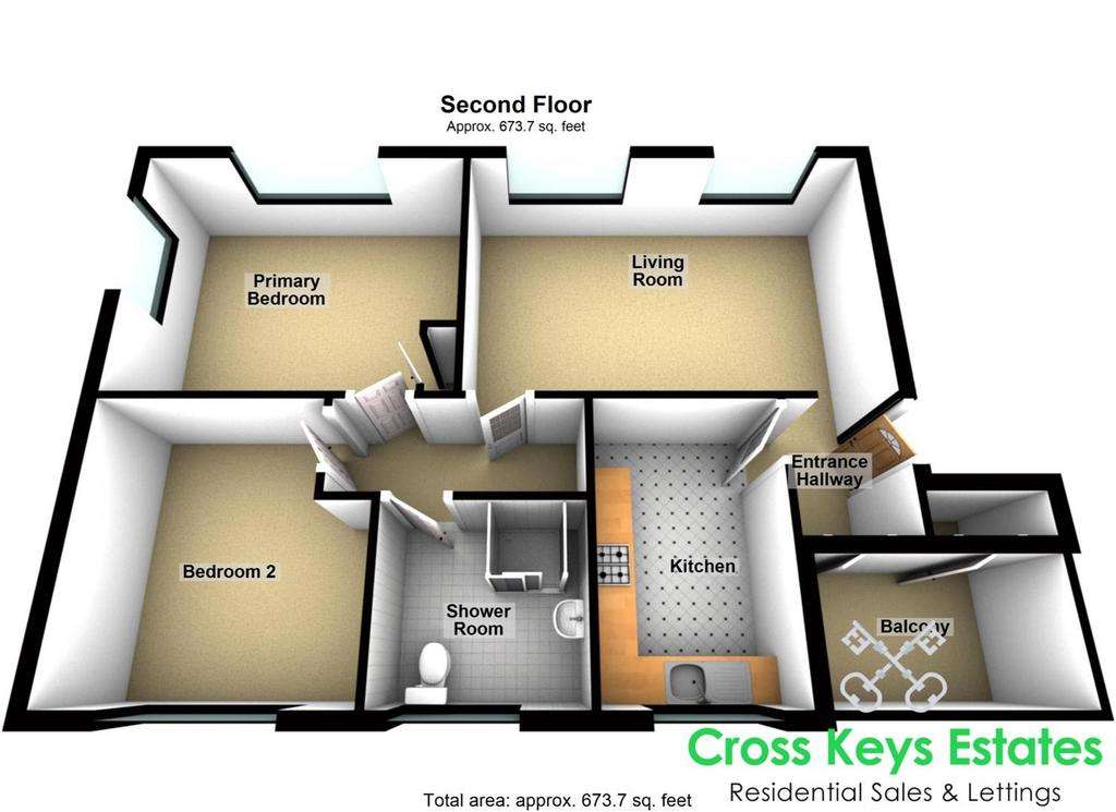 2 bedroom flat for sale - floorplan