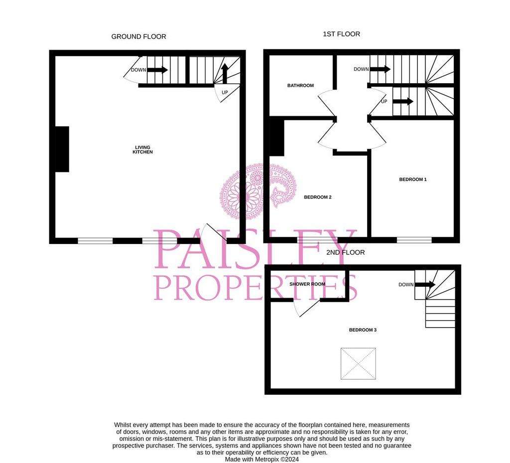 3 bedroom character property to rent - floorplan