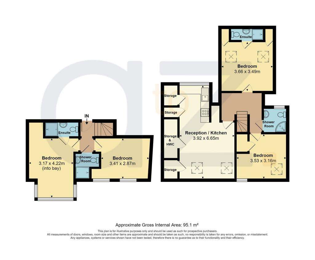 4 bedroom duplex apartment to rent - floorplan