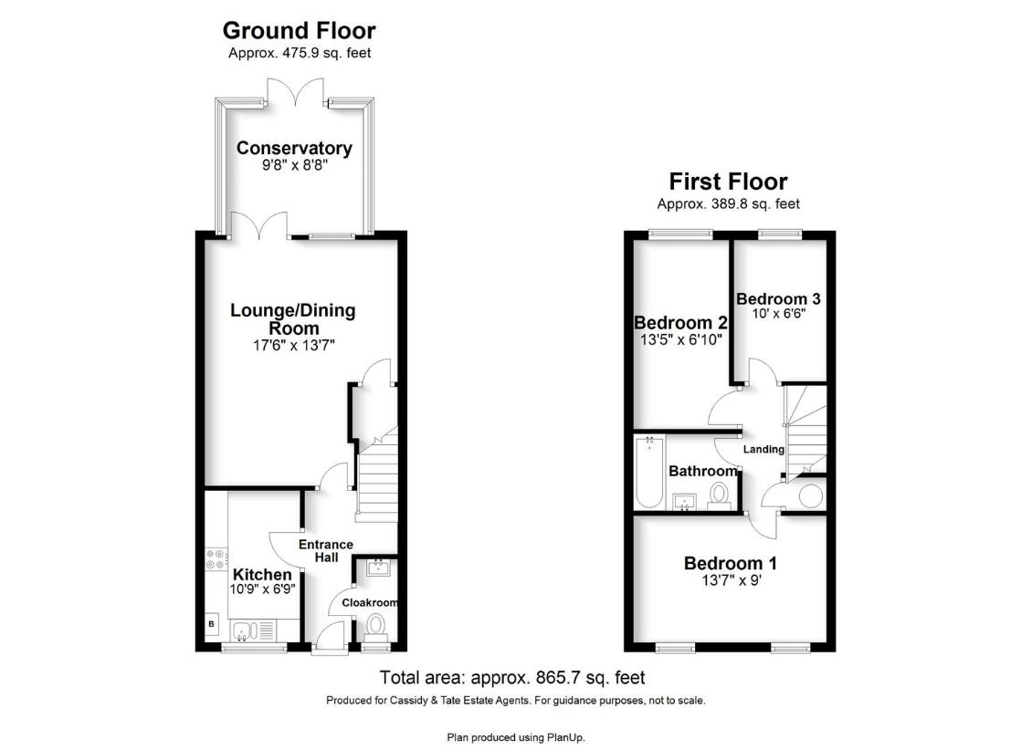 3 bedroom terraced house for sale - floorplan