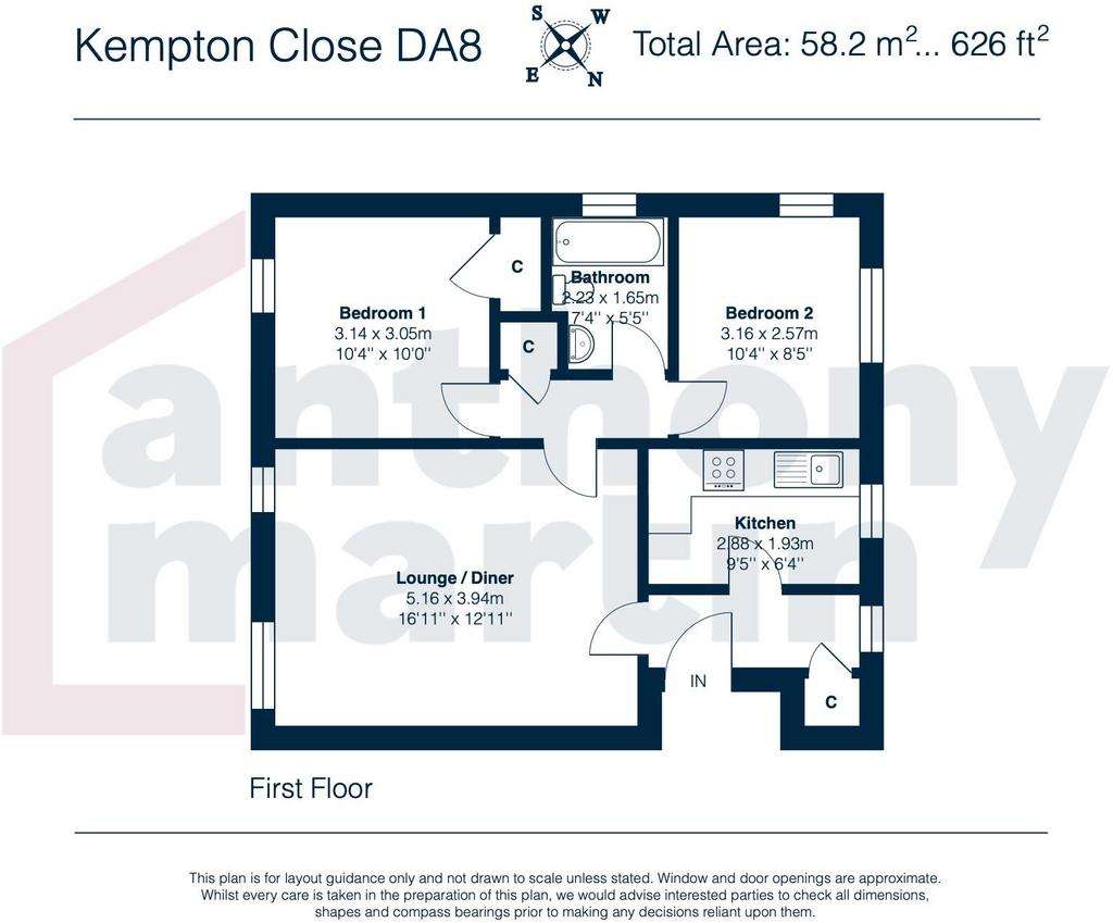 2 bedroom flat for sale - floorplan