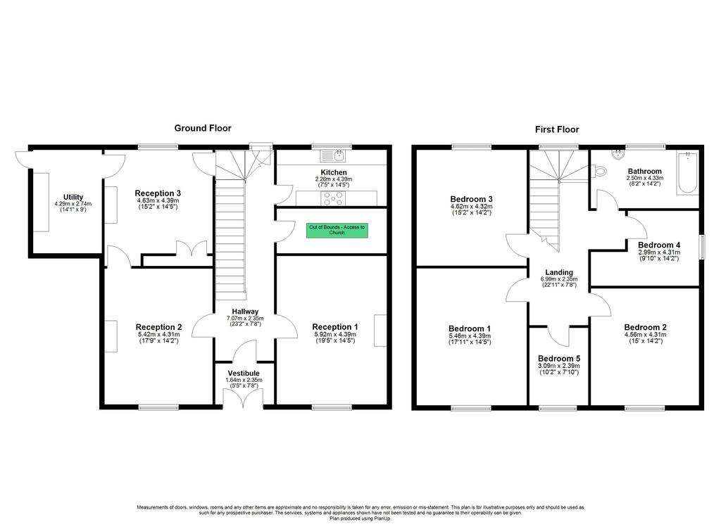 5 bedroom character property to rent - floorplan