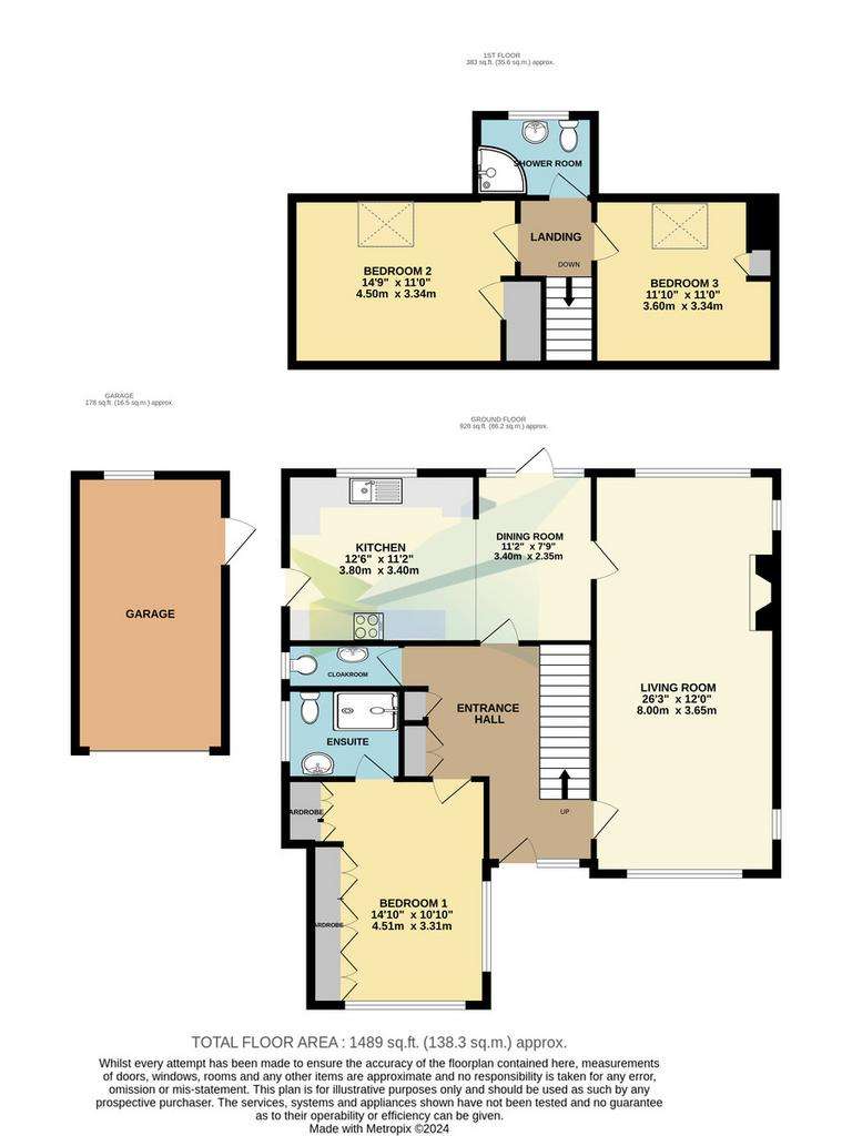 3 bedroom detached bungalow to rent - floorplan