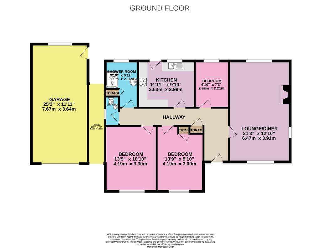 3 bedroom detached bungalow for sale - floorplan