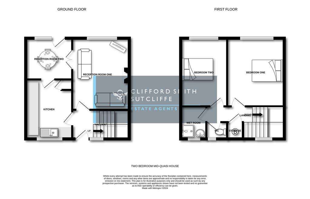 2 bedroom town house for sale - floorplan