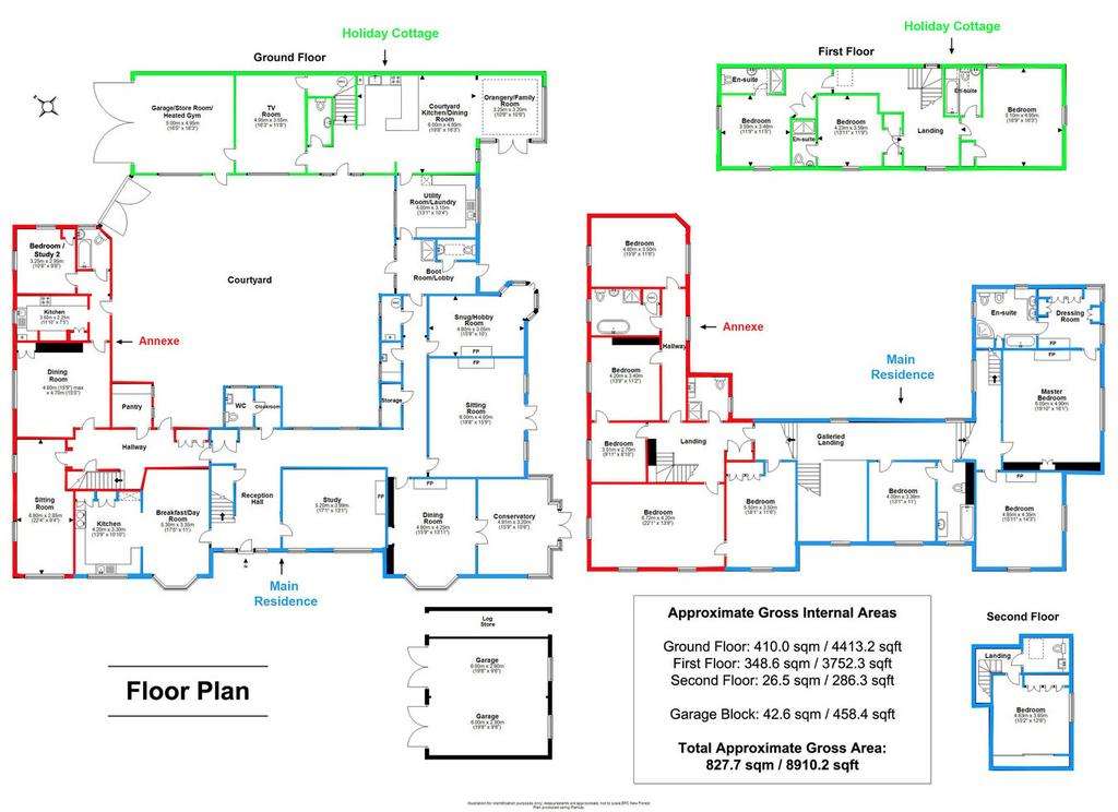 12 bedroom manor house for sale - floorplan