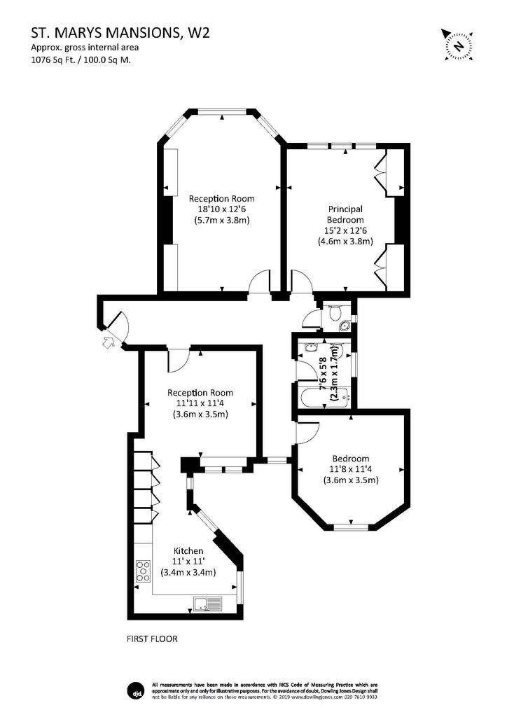 2 bedroom flat for sale - floorplan