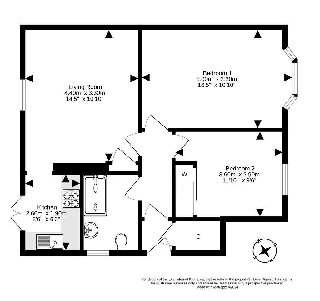 2 bedroom villa for sale - floorplan