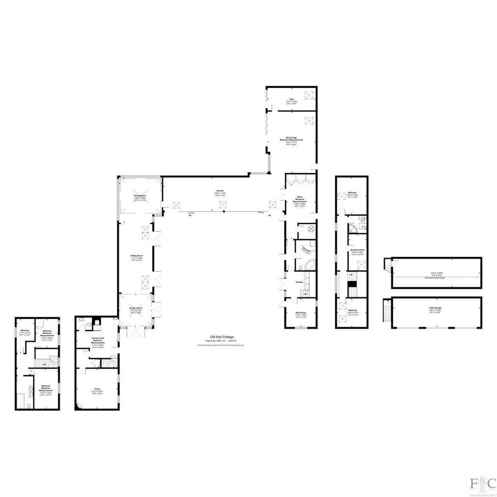 6 bedroom country house for sale - floorplan