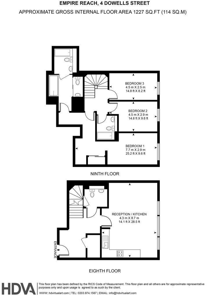 3 bedroom flat to rent - floorplan