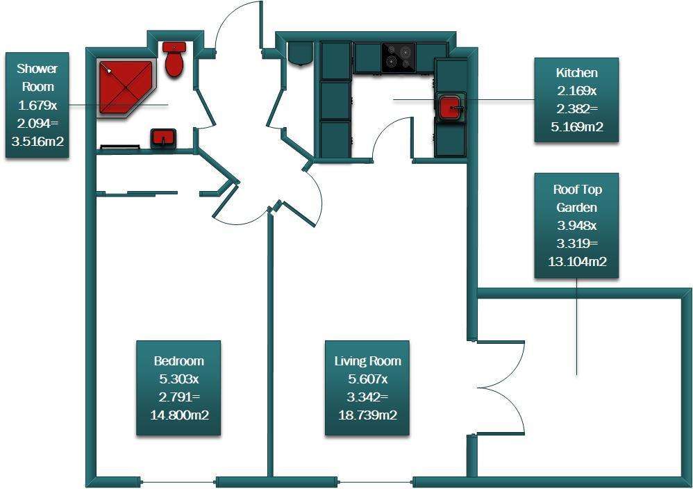 1 bedroom retirement property to rent - floorplan