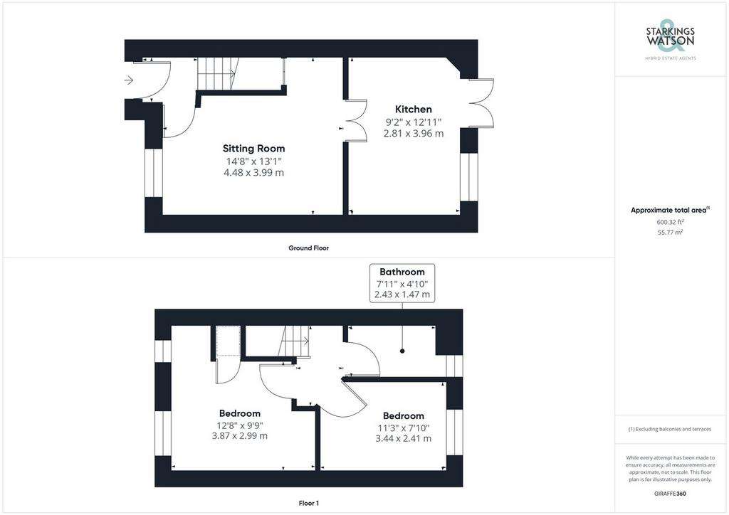 2 bedroom terraced house for sale - floorplan