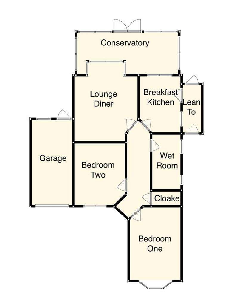 2 bedroom bungalow for sale - floorplan