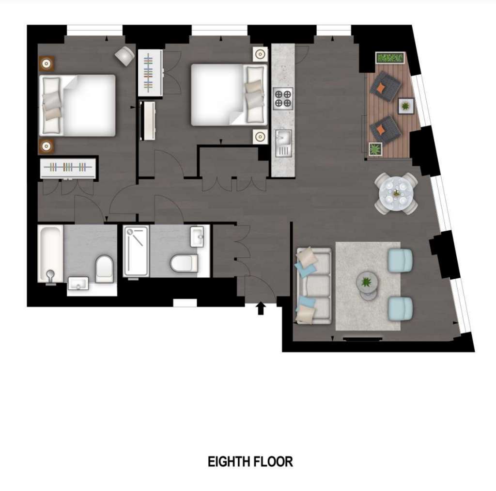 2 bedroom flat to rent - floorplan