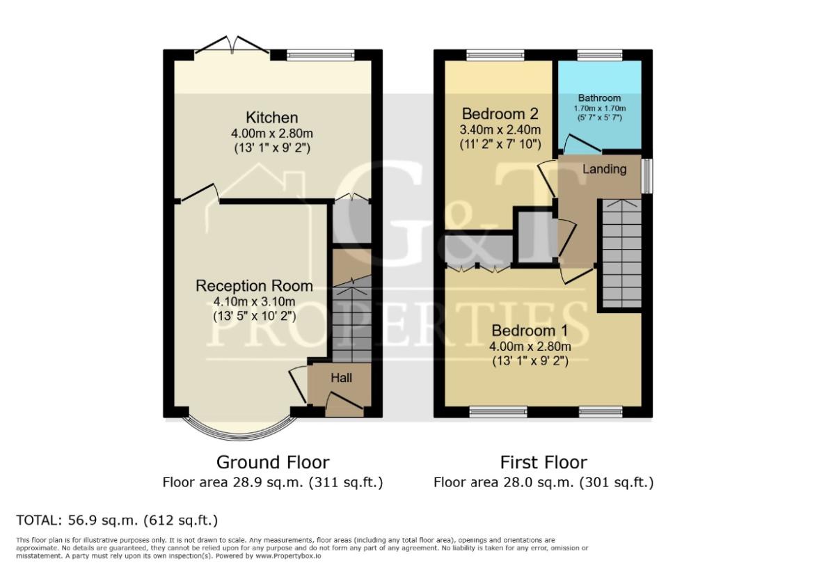 2 bedroom semi-detached house for sale - floorplan