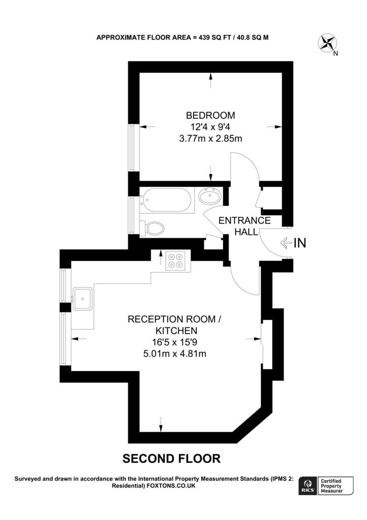 1 bedroom flat to rent - floorplan