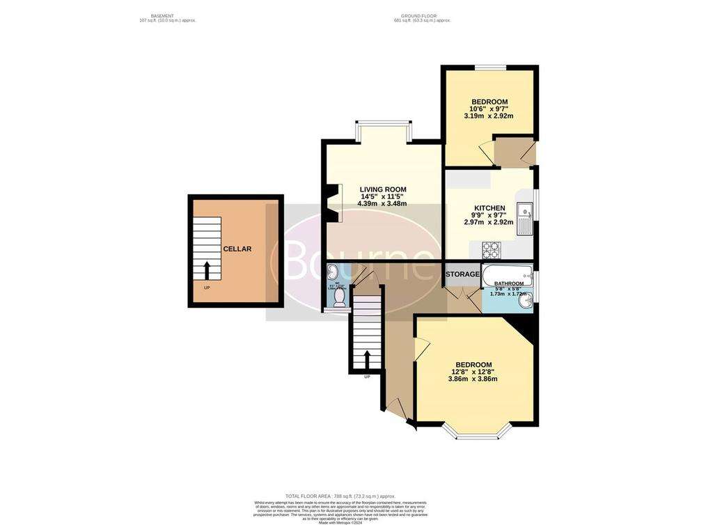 2 bedroom maisonette to rent - floorplan