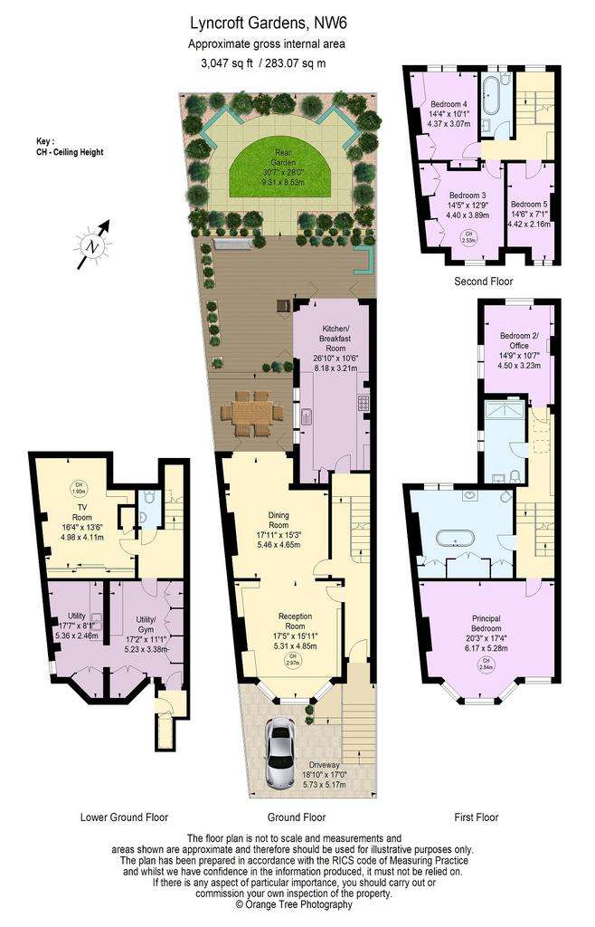 5 bedroom terraced house for sale - floorplan