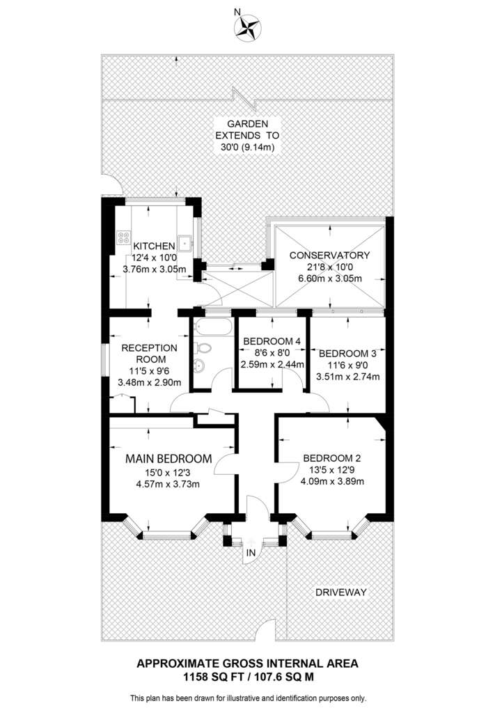 3 bedroom bungalow to rent - floorplan