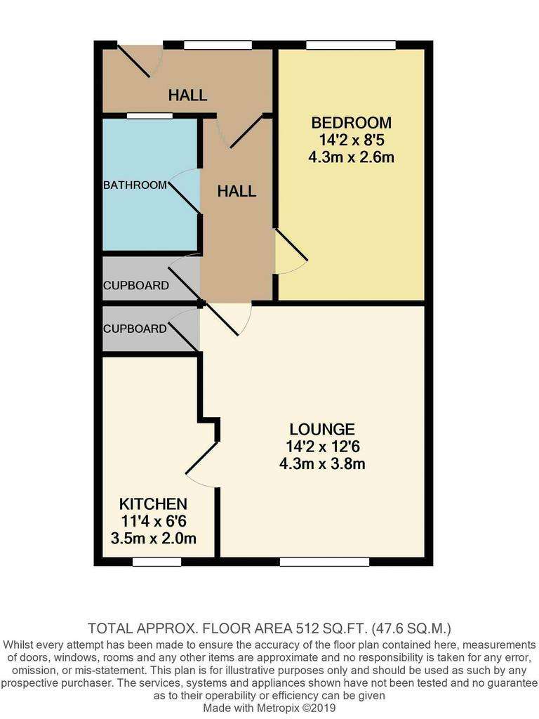 1 bedroom flat to rent - floorplan